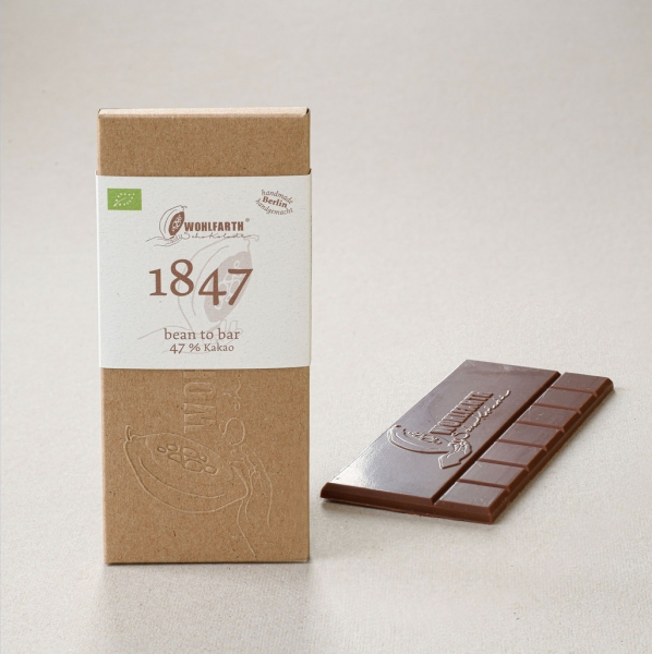 die Schokolade 1847 von Wohlfarth ist dem Entstehungsjahr der Schokoladentafel gewidmet